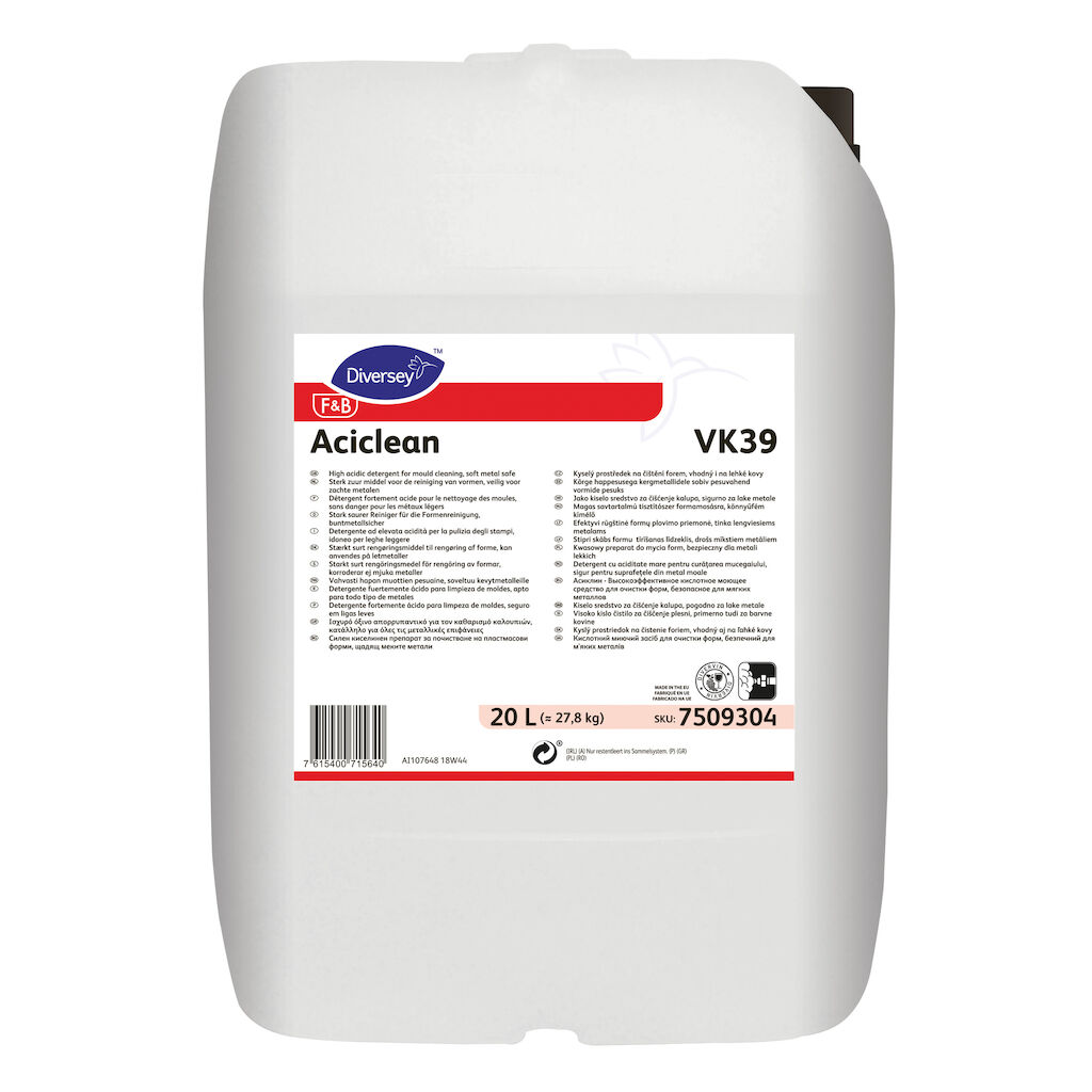 Aciclean VK39 20L - Kwasowy preparat do mycia form, bezpieczny dla metali lekkich